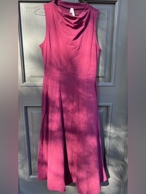 Pact Women’s Windsor Wine Fit & Flare Cowl Neck Dress